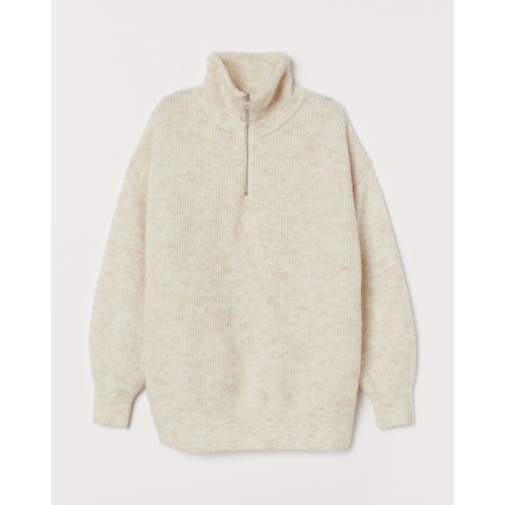H&M High Neck ZIP Pullover Sweater
